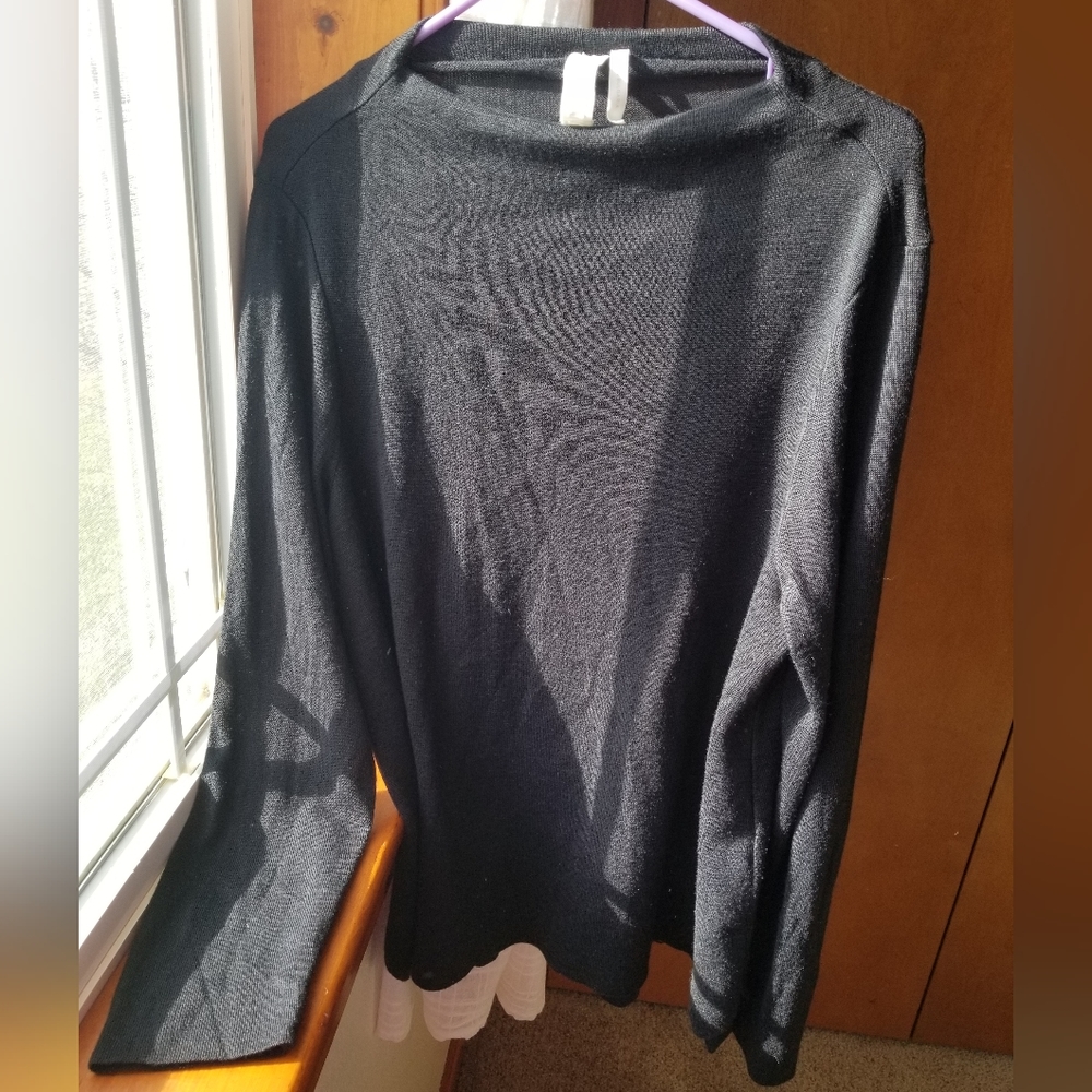 Ischiko black funnel neck wool acrylic sweater